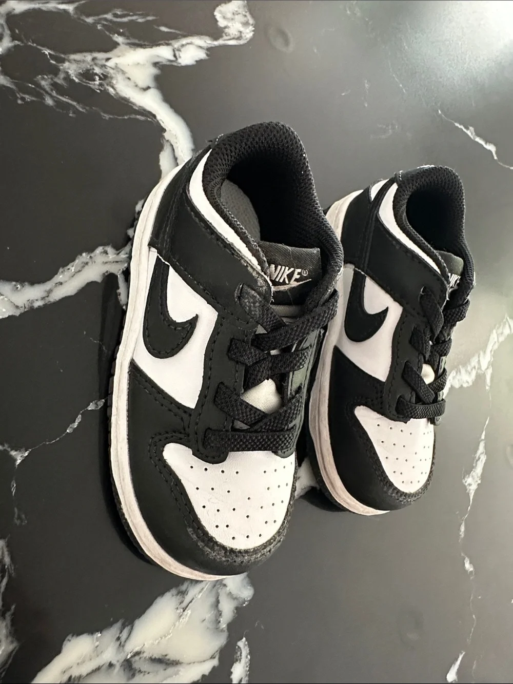 Nike Kids Black and White Low-Top Sneakers